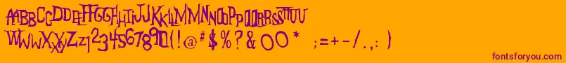 Anderson The Mysterons Font – Purple Fonts on Orange Background