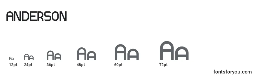 ANDERSON Font Sizes