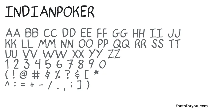 A fonte IndianPoker – alfabeto, números, caracteres especiais
