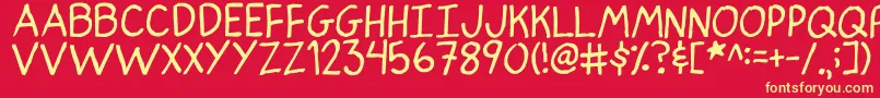 フォントIndianPoker – 黄色の文字、赤い背景