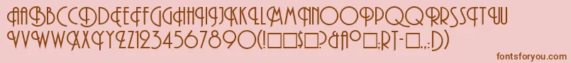 Andes-Schriftart – Braune Schriften auf rosa Hintergrund