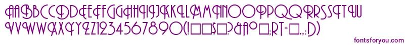 フォントAndes – 白い背景に紫のフォント