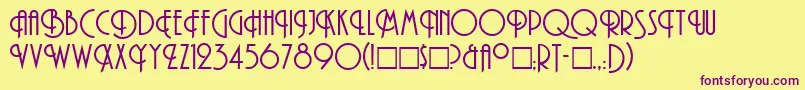 Andes-fontti – violetit fontit keltaisella taustalla