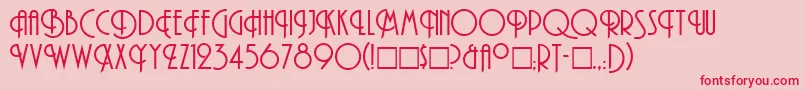 フォントAndes – ピンクの背景に赤い文字