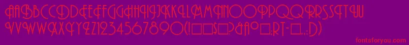 フォントAndes – 紫の背景に赤い文字
