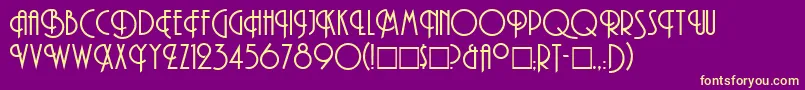 Andes-fontti – keltaiset fontit violetilla taustalla