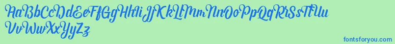 Andhyta DEMO Font – Blue Fonts on Green Background
