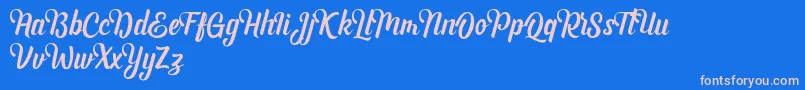 Andhyta DEMO-Schriftart – Rosa Schriften auf blauem Hintergrund