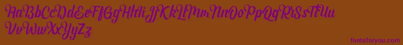 Andhyta DEMO Font – Purple Fonts on Brown Background