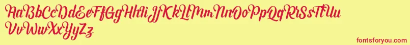 Andhyta DEMO Font – Red Fonts on Yellow Background
