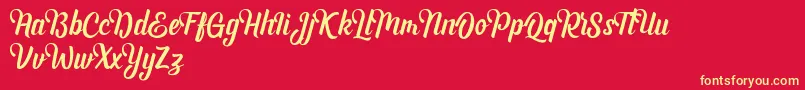 Andhyta DEMO Font – Yellow Fonts on Red Background