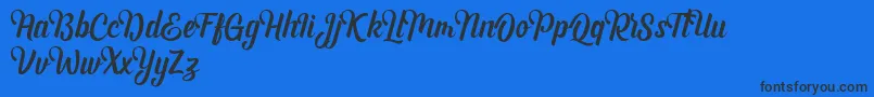 Шрифт Andhyta DEMO – чёрные шрифты на синем фоне