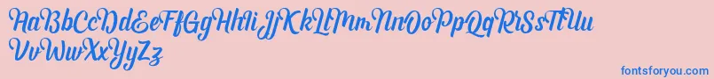 Andhyta DEMO Font – Blue Fonts on Pink Background