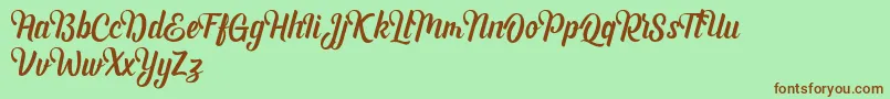 Andhyta DEMO Font – Brown Fonts on Green Background