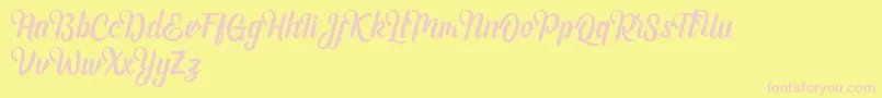 Andhyta DEMO Font – Pink Fonts on Yellow Background