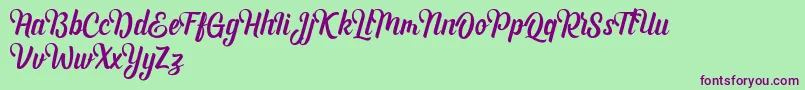 Andhyta DEMO Font – Purple Fonts on Green Background