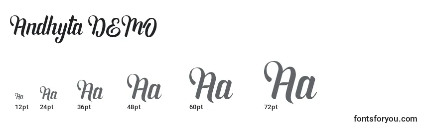 Andhyta DEMO (119542) Font Sizes