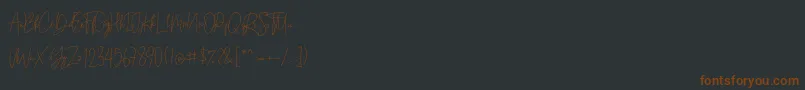Andi Signature   Demo-Schriftart – Braune Schriften auf schwarzem Hintergrund