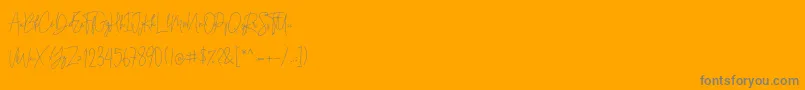 Andi Signature   Demo-Schriftart – Graue Schriften auf orangefarbenem Hintergrund