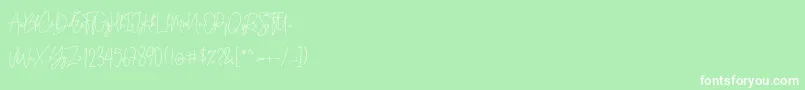 Andi Signature   Demo Font – White Fonts on Green Background
