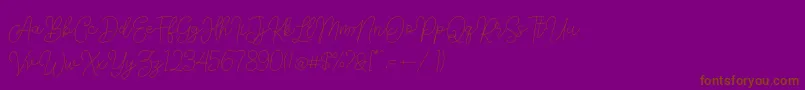 Andien Nidya Demo-Schriftart – Braune Schriften auf violettem Hintergrund