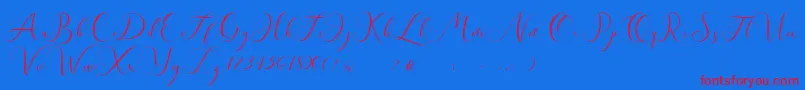 Andieny DEMO Font – Red Fonts on Blue Background