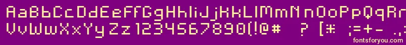 Andina-Schriftart – Gelbe Schriften auf violettem Hintergrund
