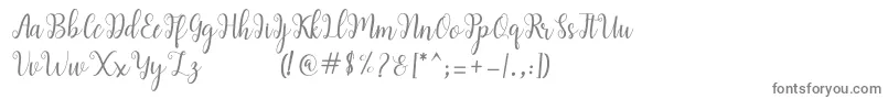 フォントandiney – 白い背景に灰色の文字