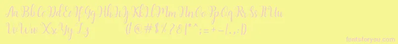 andiney Font – Pink Fonts on Yellow Background