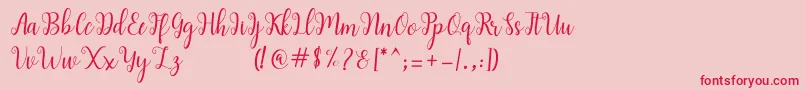フォントandiney – ピンクの背景に赤い文字