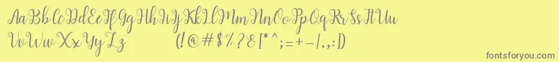 フォントandiney – 黄色の背景に灰色の文字