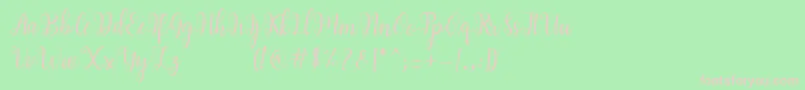 andiney Font – Pink Fonts on Green Background