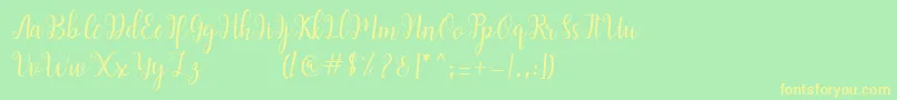 andiney Font – Yellow Fonts on Green Background