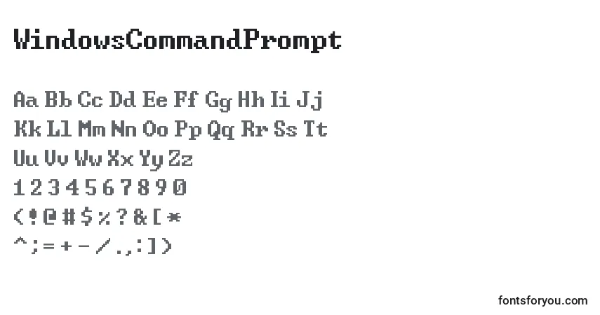 A fonte WindowsCommandPrompt – alfabeto, números, caracteres especiais