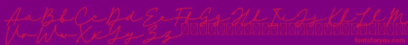 Andolucia-Schriftart – Rote Schriften auf violettem Hintergrund