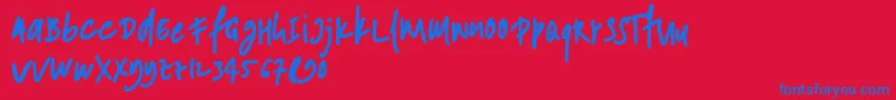 ANDONESI Font – Blue Fonts on Red Background