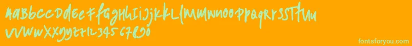 ANDONESI Font – Green Fonts on Orange Background