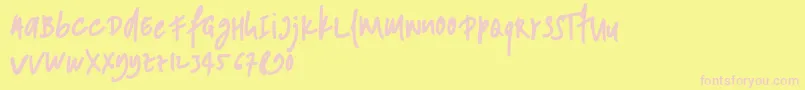 ANDONESI Font – Pink Fonts on Yellow Background