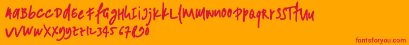 ANDONESI Font – Red Fonts on Orange Background