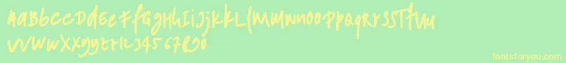 ANDONESI Font – Yellow Fonts on Green Background