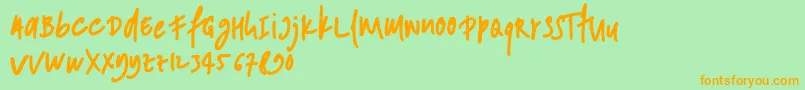 ANDONESI Font – Orange Fonts on Green Background