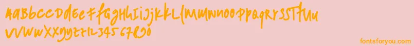 ANDONESI Font – Orange Fonts on Pink Background