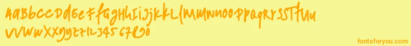 ANDONESI Font – Orange Fonts on Yellow Background