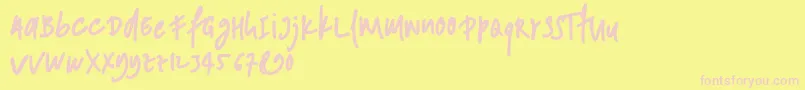 ANDONESI Font – Pink Fonts on Yellow Background