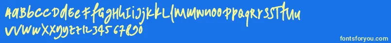 ANDONESI Font – Yellow Fonts on Blue Background