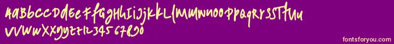 ANDONESI Font – Yellow Fonts on Purple Background