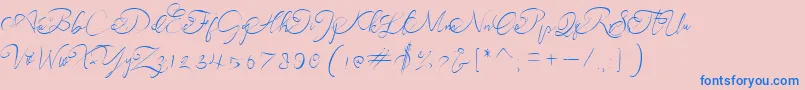 andora ardelion demo-Schriftart – Blaue Schriften auf rosa Hintergrund