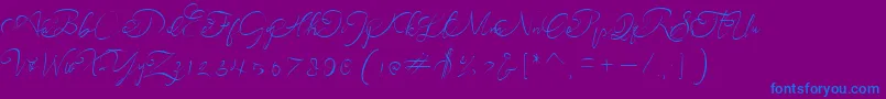 andora ardelion demo-Schriftart – Blaue Schriften auf violettem Hintergrund