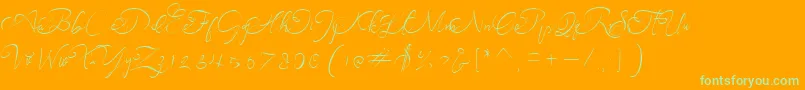 andora ardelion demo Font – Green Fonts on Orange Background