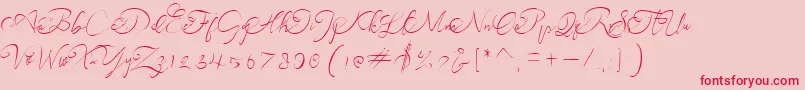 andora ardelion demo-Schriftart – Rote Schriften auf rosa Hintergrund